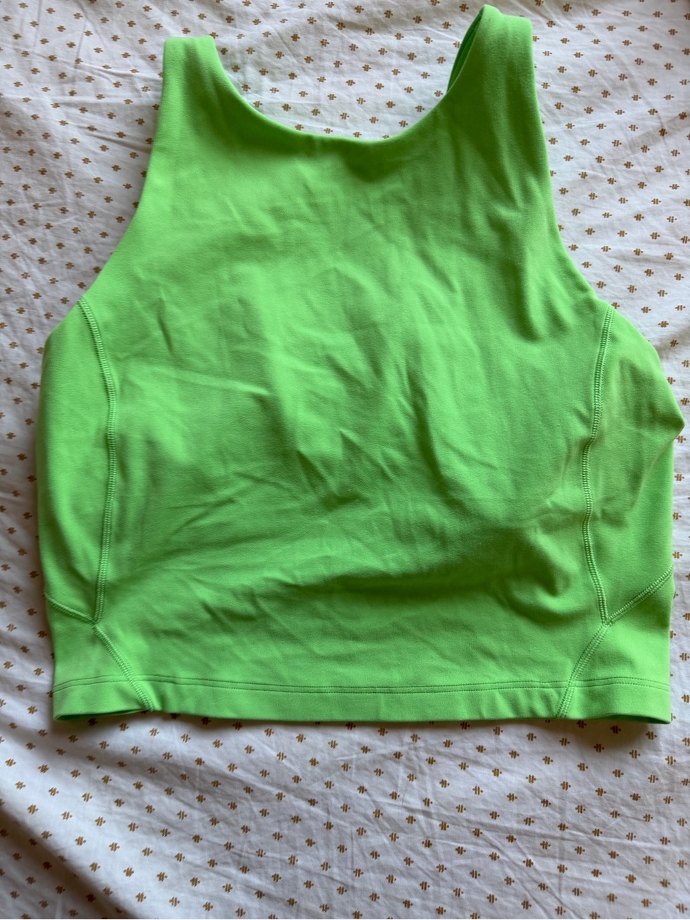 Lululemon Sports Bra Tank Green Neon High Neck